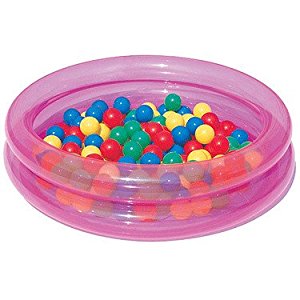 Mini Piscine à Balles Rose et 50 Balles Multicolores Ø 90cm