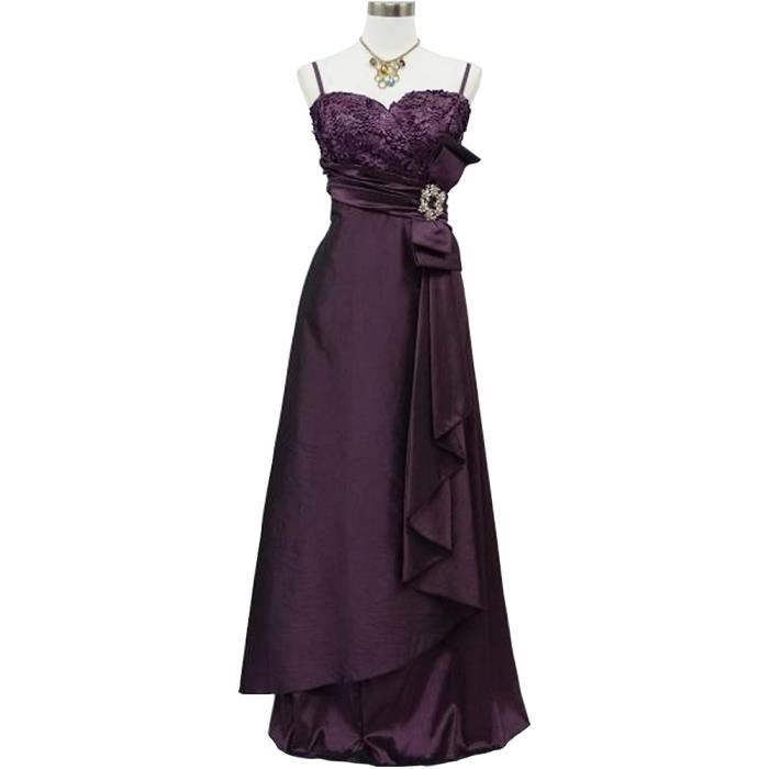 robe Robe de Soirée Longue Grande Taille A Fleurs en Violet foncé