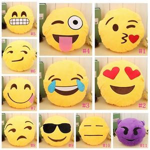 Coussin Souple Emoji Emoticône Oreiller Smiley Coussin Rond Peluche