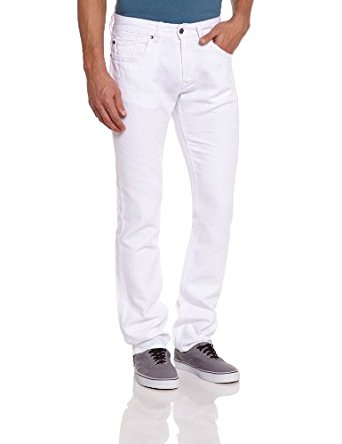 Kaporal Broz Jeans Slim Enduit Homme Blanc W28/L32
