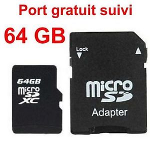 Carte Mémoire Micro SD 64 GB 128 GB 256 GO 32 GO Samsung Apple Iphone