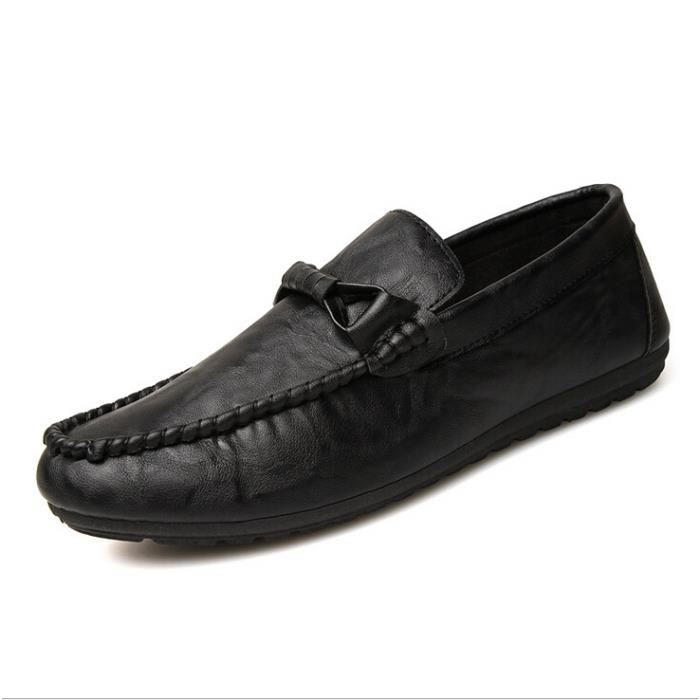 Hommes Mocassins en cuir chaussure Noir noir Achat / Vente basket