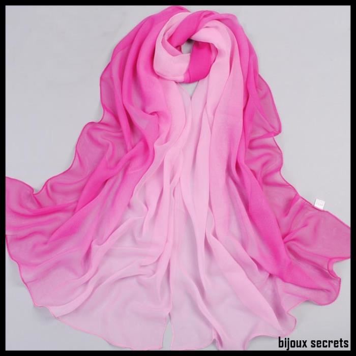 foulard 100% soie dégradé de roses Achat / Vente echarpe foulard