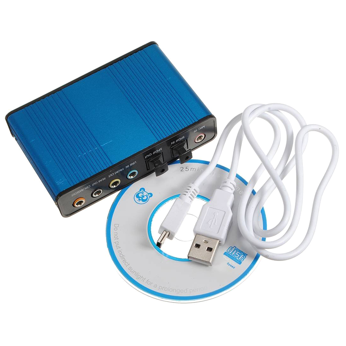 Bleu USB externe 6 canaux audio 5.1 Carte son audio