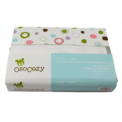 OsoCozy Prefold Cloth Nappies SIZE 1, Pack Of 6 Naissance pas cher