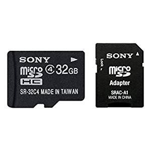 Sony BT SR32A4T1 Carte Mémoire Micro SDHC 32 Go + SD Adaptateur