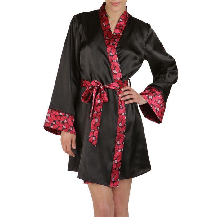 STEFFY Kimono Beauty Femme Noir Achat / Vente pyjama chemise de