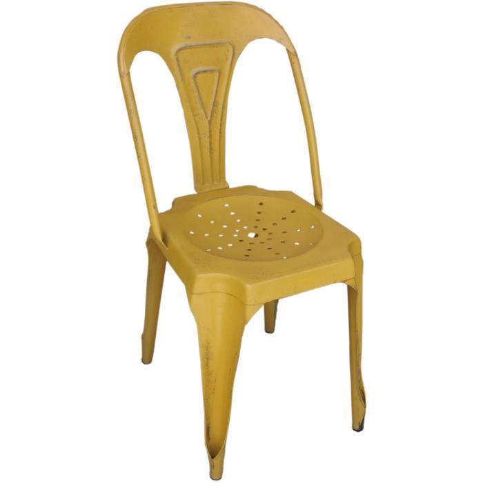 fer jaune 38x38x83cm Découvrez une chaise originale et vintage de