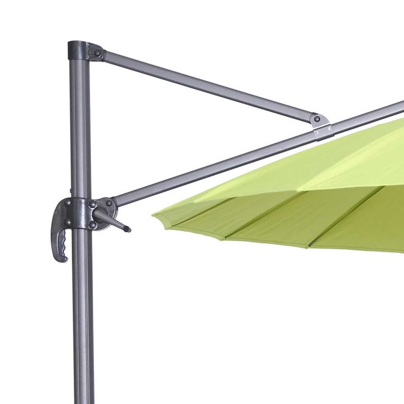 Parasol déporté rond 3m inclinable et rotatif vert
