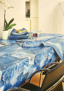 Nappe De Table En Toile Cirée carré rond ovale lavable Jeans Optique