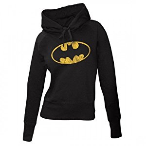 Batman Logo Sweat capuche Femme noir: Vêtements et