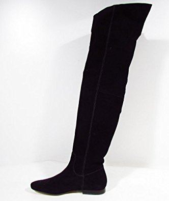 BUFFALO « Hippie » Femme bottes cuissardes vintage daim (noir) 38