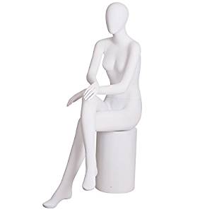 ZNL mannequin de vitrine féminin femme assis blanc mat cat 03