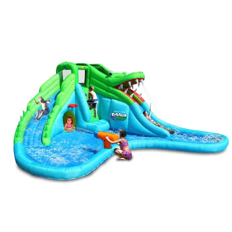 HAPPY HOP Aire de jeux gonflable Crocodile 570 x 515 x 240 cm à prix