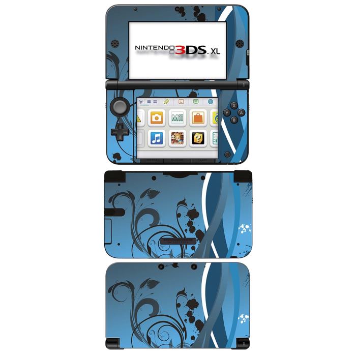 Skin Stickers pour nintendo 3DS XL (Sticker : Blue abstract flowers