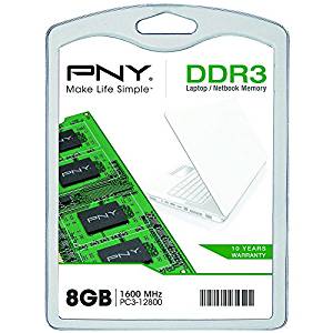 PNY SODIMM DDR3 1600 MHz 8 GB pour ordinateur portable