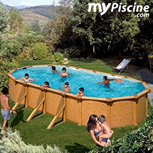 Kit piscine hors sol acier aspect bois 5,00mx3,00×1,20 renforts