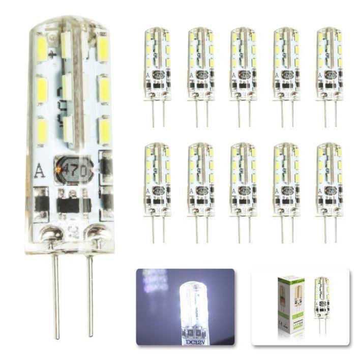 10X G4 Ampoule LED Lampe Spotlight 2W AC DC 12V 140 Lumen Blanc Froid