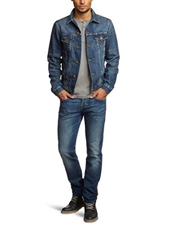 Cross Jeans Veste en jeans Homme: Vêtements et