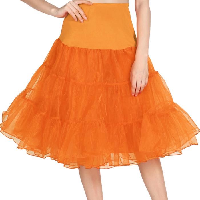 Jupon annees 50 vintage en tulle Petticoat Orange Orange Achat