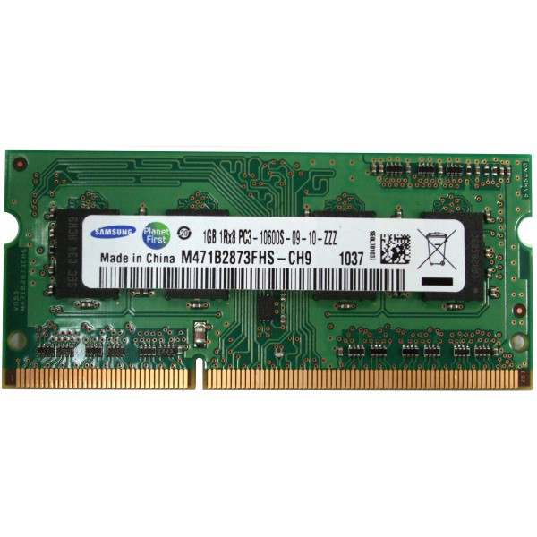 RAM PC Portable Sodimm DDR3 1333 MHZ Samsung 1GB PC3 10600s CL9