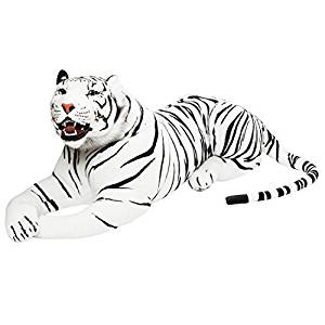 Brubaker Peluche géante Tigre blanc 130 cm Avec des dents
