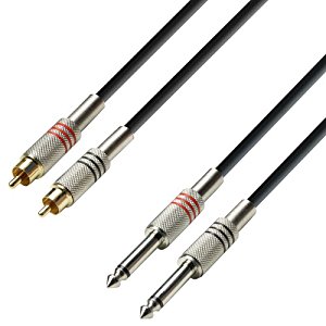 Adam Hall Cables K3TPC0300 Câble audio 2 x RCA mâle vers 2 x jack 6