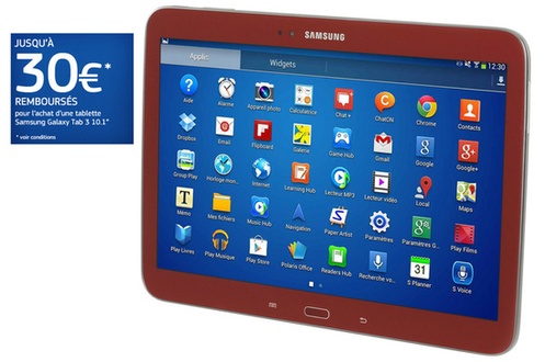 Tablette tactile Samsung GALAXY TAB 3 ROUGE 10.1″ GALAXYTAB3ROUGE10