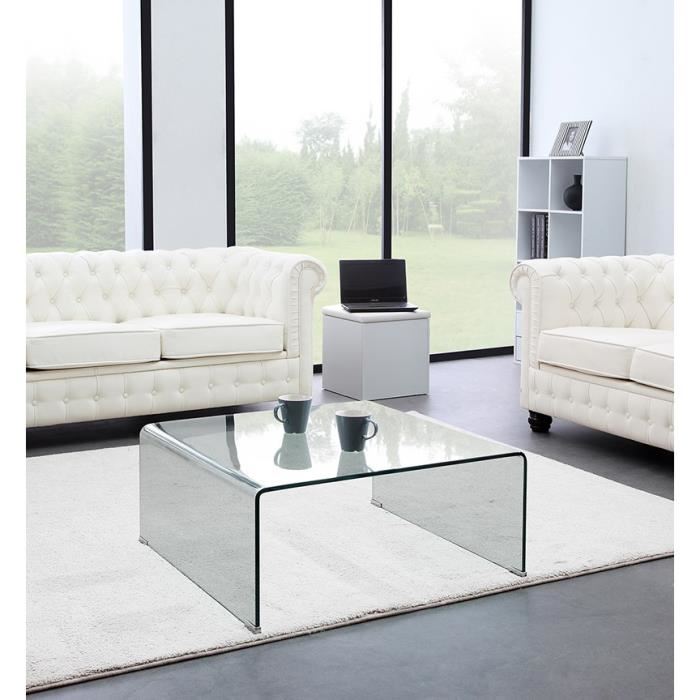 glass table basse carrée en verre trempé Achat / Vente table basse
