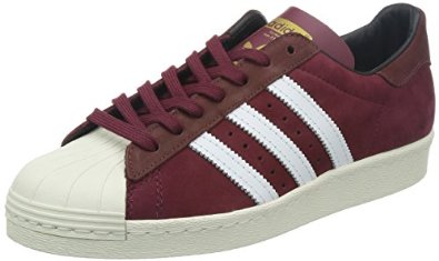 Adidas SUPERSTAR 80S Chaussures Mode Sneakers Homme Cuir Bordeaux