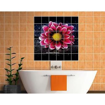 Sticker carrelage mural, faience, déco cuisine ou salle de bain Fleur