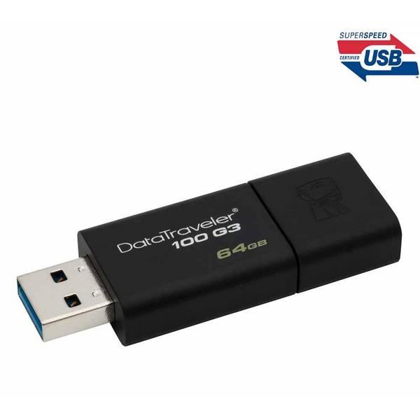 Clé USB 3.0 DataTraveler 100 G3 64 Go + Rallonge USB type A mâle