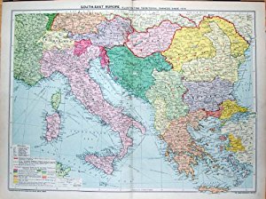 1935 Carte l’Europe Italie Sardaigne Crète Sicile Bulgarie
