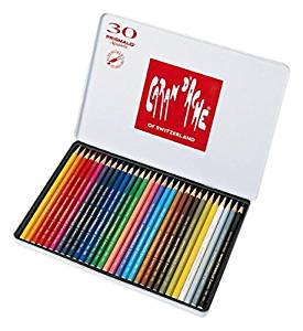 Caran d’Ache Prismalo Lot de 30 Crayons de couleur aquarelle Couleurs