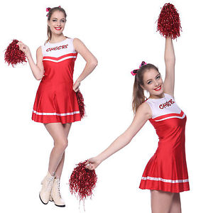 Robe Debardeur Plissee Cheerleading Supporteuse Uniforme Rouge et
