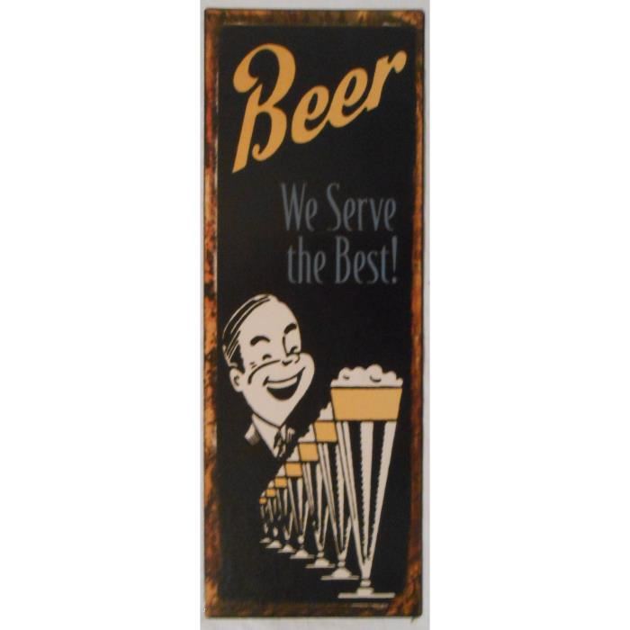 plaque publicitaire metal beer biere 36×13 cm
