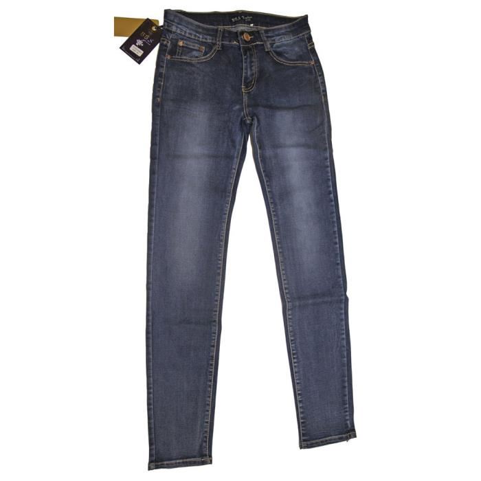 Pantalon Jeans Femme 5 poches Taille Haute Très Brut Délévé