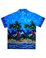 Chemise Hawaienne Homme « Evening on Hawaii » 100% coton, taille M 6XL