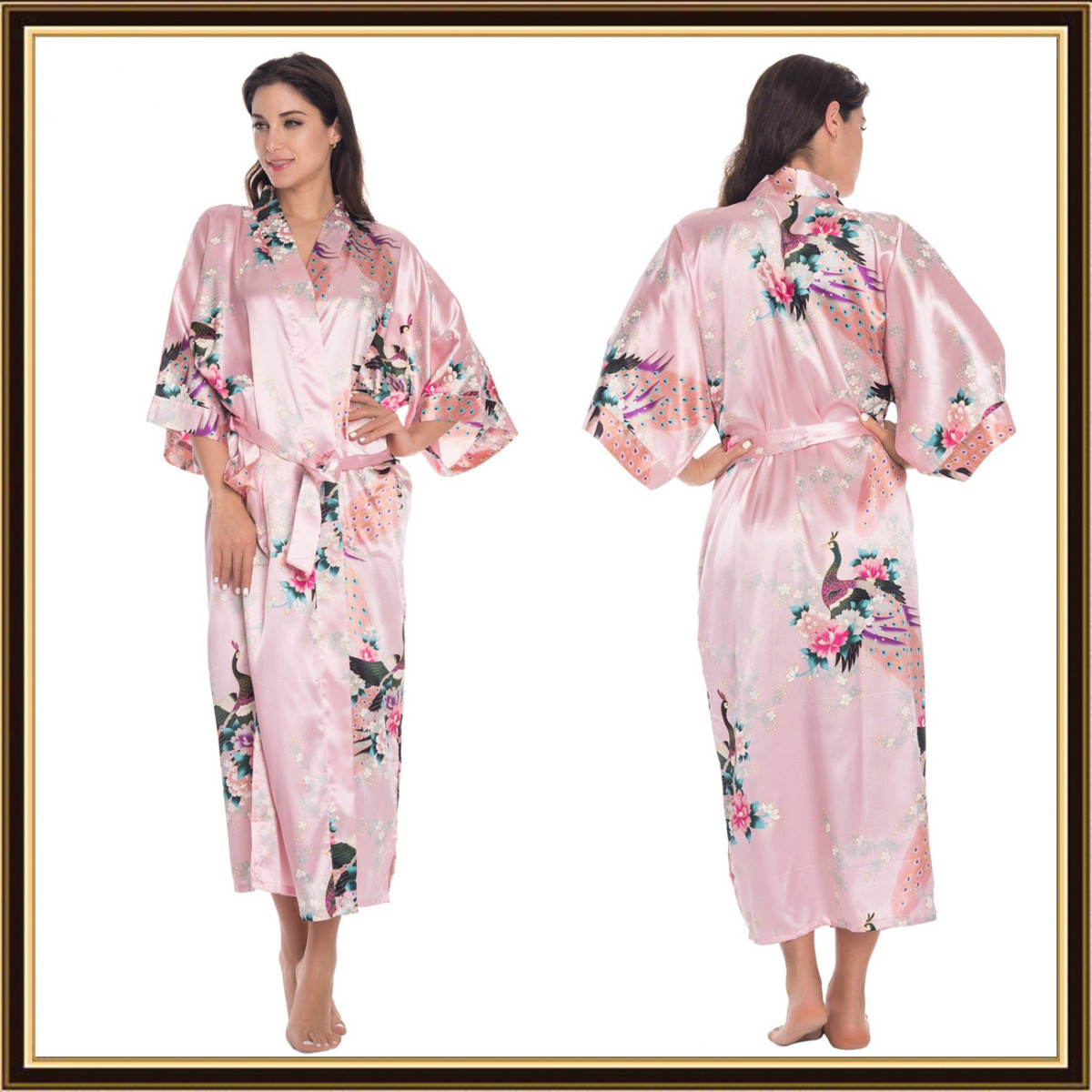 Cityoung Kimono Japonais En Satin Sexy Robe De Chambre Peignoir Femme