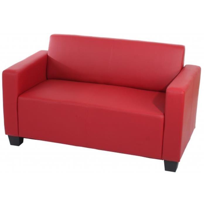 Canapé de 2 places Lyon en simili cuir rouge, D Achat / Vente