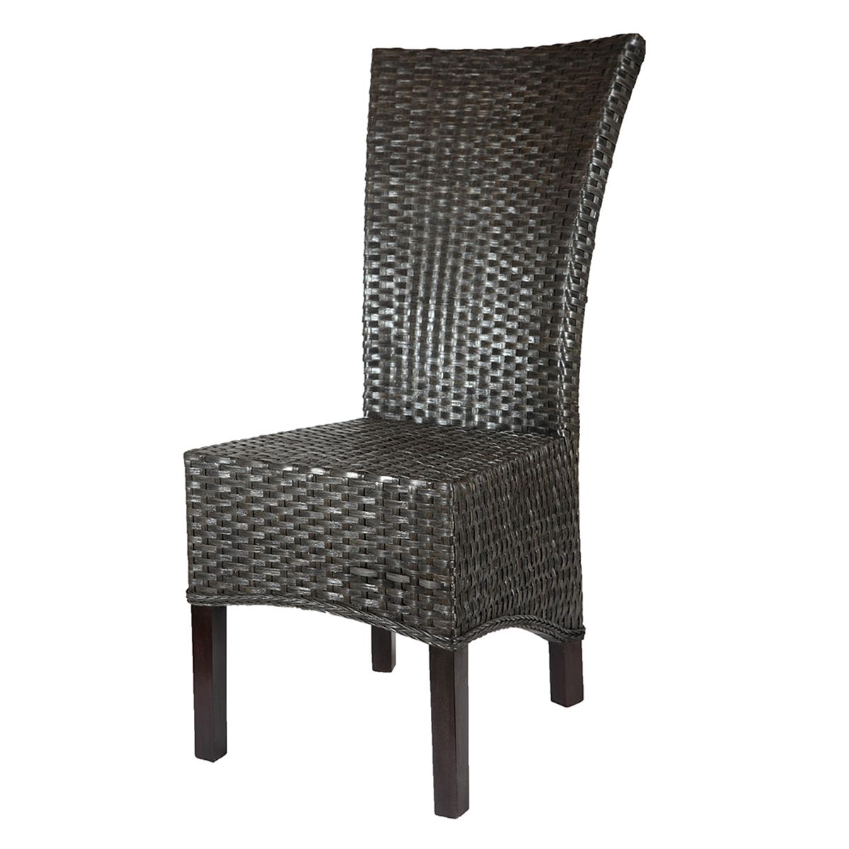 Chaise en rotin grise alma chaise de salon en bois Rotin Design