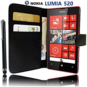 Etui Housse Cuir Portefeuille pour Nokia Lumia 520 et Lumia 525