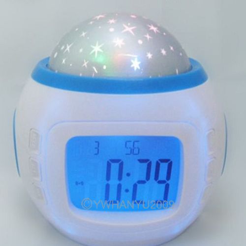 Projecteur Radio Réveil étoilé LED Alarm Horloge