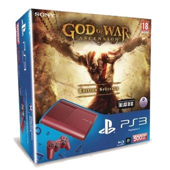 Console PS3 Slim 500 Go Sony rouge + God of War Ascension Edition