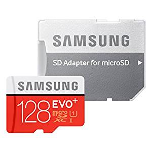 128 GB EVO Plus MicroSDXC UHS I Grade 1 Classe 10 avec Adaptateur SD