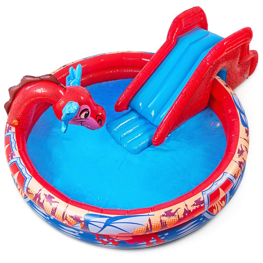 Bassin gonflable Piscine pour enfants Dragon Avec Toboggan 147 x 25 cm