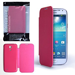 Coque Samsung Galaxy S4 Mini Etui Rose Chaud PU Cuir Notebook Clapet