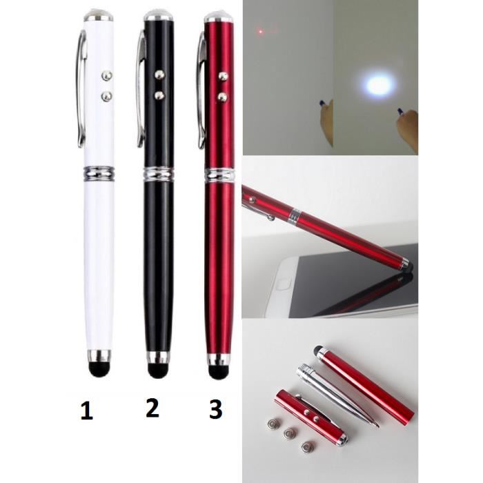 Sous licence CE.Ce stylo a 4 fonctions :Stylo, Stylet, Pointeur Laser