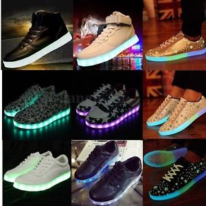 Femme Homme Lumineux Chaussures Bottes Sneaker Sport Unisexe LED