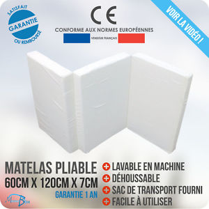 BEBE ® MATELAS PLIABLE 60 x 120 x 7 cm + SAC TRANSPORT/ Lit /Pliant